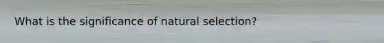 What is the significance of natural selection?