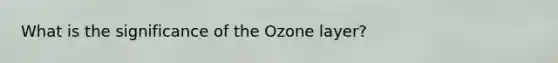 What is the significance of the Ozone layer?