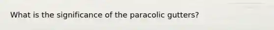 What is the significance of the paracolic gutters?