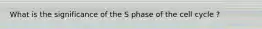 What is the significance of the S phase of the cell cycle ?