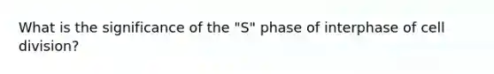 What is the significance of the "S" phase of interphase of cell division?