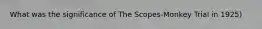 What was the significance of The Scopes-Monkey Trial in 1925)
