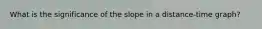 What is the significance of the slope in a distance-time graph?