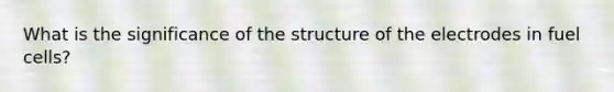 What is the significance of the structure of the electrodes in fuel cells?