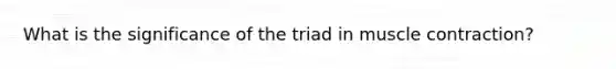 What is the significance of the triad in muscle contraction?