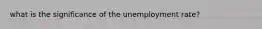 what is the significance of the unemployment rate?