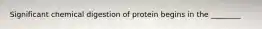 Significant chemical digestion of protein begins in the ________