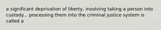 a significant deprivation of liberty, involving taking a person into custody... processing them into the criminal justice system is called a