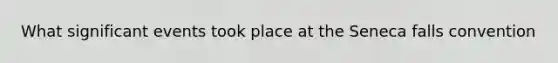 What significant events took place at the Seneca falls convention