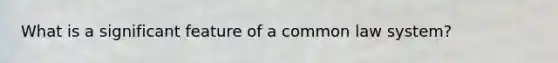 What is a significant feature of a common law system?