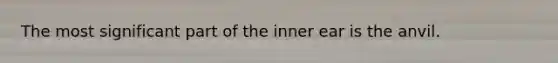 The most significant part of the inner ear is the anvil.