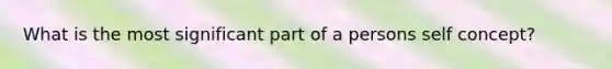 What is the most significant part of a persons self concept?