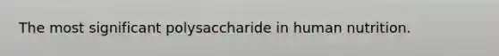 The most significant polysaccharide in human nutrition.