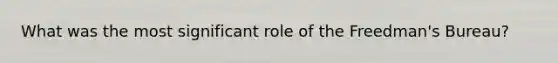 What was the most significant role of the Freedman's Bureau?