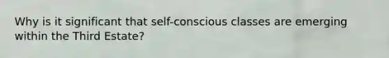 Why is it significant that self-conscious classes are emerging within the Third Estate?