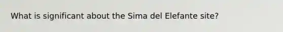 What is significant about the Sima del Elefante site?