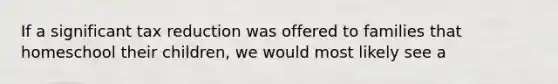 If a significant tax reduction was offered to families that homeschool their children, we would most likely see a