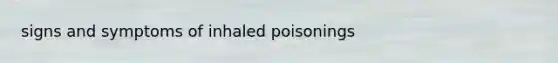 signs and symptoms of inhaled poisonings