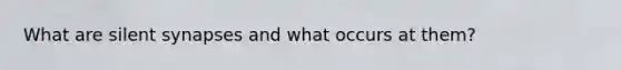 What are silent synapses and what occurs at them?