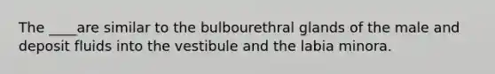 The ____are similar to the bulbourethral glands of the male and deposit fluids into the vestibule and the labia minora.