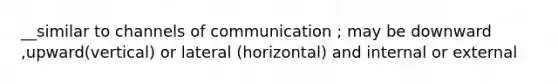 __similar to channels of communication ; may be downward ,upward(vertical) or lateral (horizontal) and internal or external