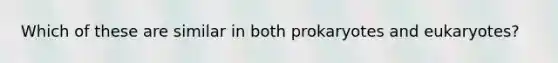 Which of these are similar in both prokaryotes and eukaryotes?