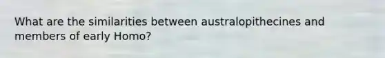 What are the similarities between australopithecines and members of early Homo?