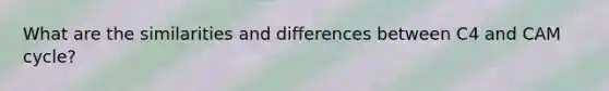 What are the similarities and differences between C4 and CAM cycle?