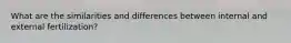 What are the similarities and differences between internal and external fertilization?