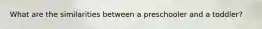 What are the similarities between a preschooler and a toddler?