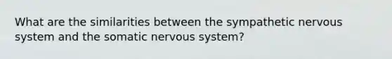 What are the similarities between the sympathetic nervous system and the somatic nervous system?