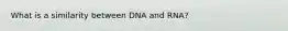 What is a similarity between DNA and RNA?