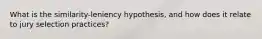 What is the similarity-leniency hypothesis, and how does it relate to jury selection practices?