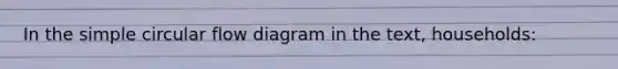 In the simple circular flow diagram in the text, households: