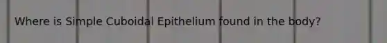 Where is Simple Cuboidal Epithelium found in the body?