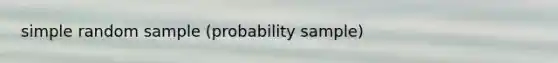 simple random sample (probability sample)