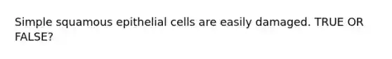 Simple squamous epithelial cells are easily damaged. TRUE OR FALSE?