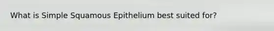 What is Simple Squamous Epithelium best suited for?