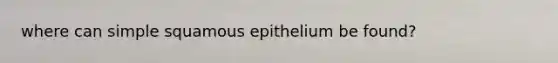 where can simple squamous epithelium be found?