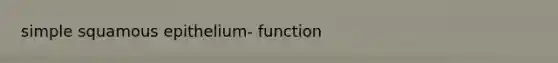 simple squamous epithelium- function