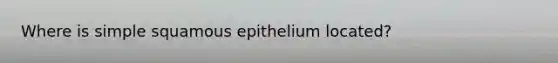 Where is simple squamous epithelium located?