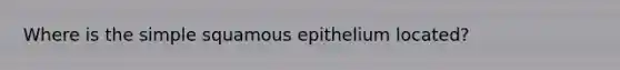 Where is the simple squamous epithelium located?