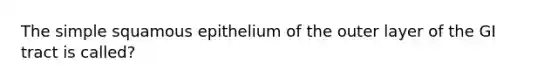 The simple squamous epithelium of the outer layer of the GI tract is called?