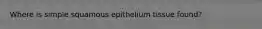 Where is simple squamous epithelium tissue found?