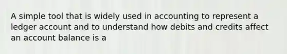 A simple tool that is widely used in accounting to represent a ledger account and to understand how debits and credits affect an account balance is a