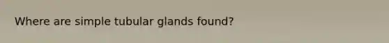 Where are simple tubular glands found?