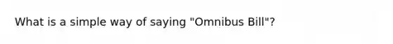 What is a simple way of saying "Omnibus Bill"?