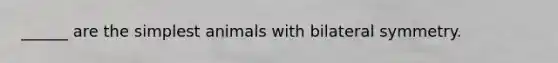 ______ are the simplest animals with bilateral symmetry.
