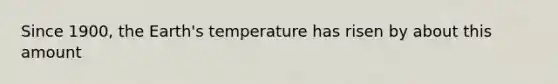 Since 1900, the Earth's temperature has risen by about this amount