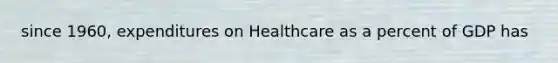 since 1960, expenditures on Healthcare as a percent of GDP has